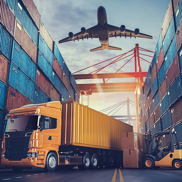 Transportation logistics container ship cargo plane rendering min