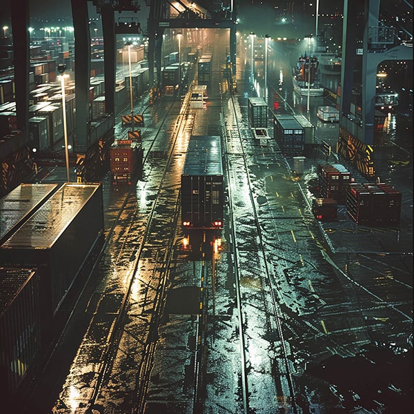 Truck logistics dusk