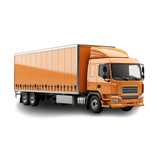 Yellow truck with white